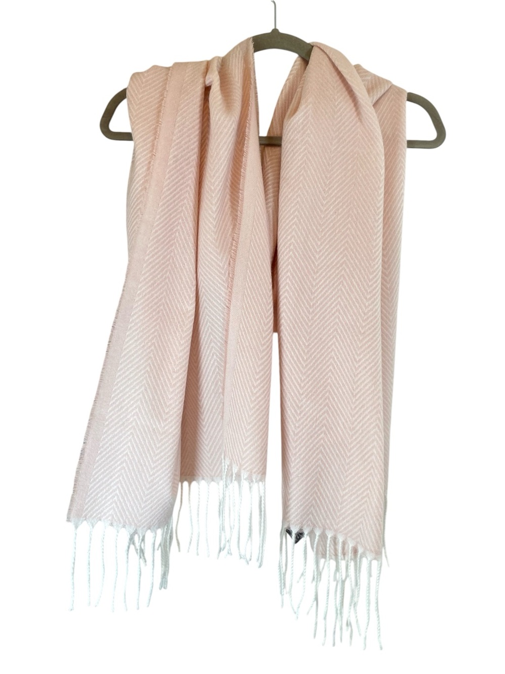 VINCE CAMUTO Blush Pink & Ivory Herringbone Scarf/Shawl/Wrap - Picture 3 of 10